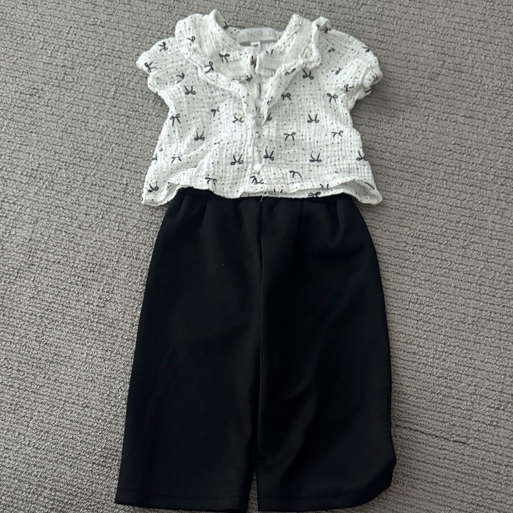 Rachel Zoe Black Wide-Leg Kids Jogger Pants